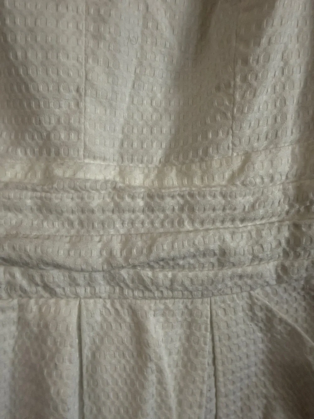 Lauren Ralph Lauren White Textured Cotton Fit & Flare Dress 8P Petite - Picture 4 of 12